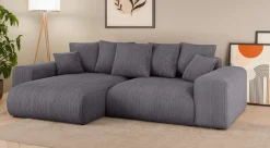 Home affaire Ecksofa »LAKESIDE mit Bettfunktion und Bettkasten, B/T/H 257/166/84 cm« L-Form, Recamiere beidseitig montierbar, mit Wellenunterfederung