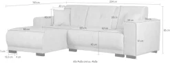 Home affaire Ecksofa »Langeland L-Form« incl. 2 Zierkissen, Recamiere wahlweise links oder rechts