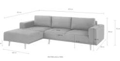 Home affaire Ecksofa »Lasse L-Form« im scandinavischen Stil mit Holzfüßen