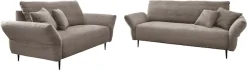 Home affaire Ecksofa »Lazio modern und bequem, schmale Armlehnen, tolle Detailverarbeitung« zwei verschiedene Fußfarben wählbar