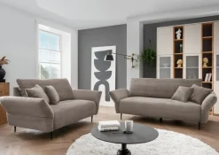 Home affaire Ecksofa »Lazio modern und bequem, schmale Armlehnen, tolle Detailverarbeitung« zwei verschiedene Fußfarben wählbar