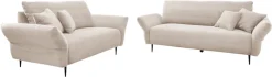 Home affaire Ecksofa »Lazio modern und bequem, schmale Armlehnen, tolle Detailverarbeitung« zwei verschiedene Fußfarben wählbar