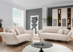 Home affaire Ecksofa »Lazio modern und bequem, schmale Armlehnen, tolle Detailverarbeitung« zwei verschiedene Fußfarben wählbar