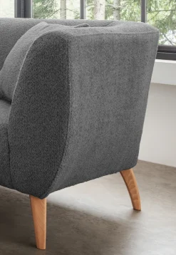 Home affaire Ecksofa »Lazio modern und bequem, schmale Armlehnen, tolle Detailverarbeitung« zwei verschiedene Fußfarben wählbar