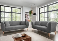 Home affaire Ecksofa »Lazio modern und bequem, schmale Armlehnen, tolle Detailverarbeitung« zwei verschiedene Fußfarben wählbar