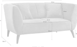 Home affaire Ecksofa »Lazio modern und bequem, schmale Armlehnen, tolle Detailverarbeitung« zwei verschiedene Fußfarben wählbar