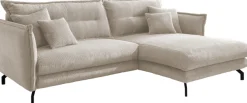 Home affaire Ecksofa »Lazio modern und bequem, schmale Armlehnen, tolle Detailverarbeitung« zwei verschiedene Fußfarben wählbar