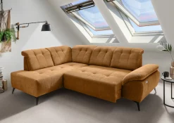 Home affaire Ecksofa »Lazio modern und bequem, schmale Armlehnen, tolle Detailverarbeitung« zwei verschiedene Fußfarben wählbar