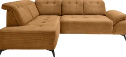 Home affaire Ecksofa »Lazio modern und bequem, schmale Armlehnen, tolle Detailverarbeitung« zwei verschiedene Fußfarben wählbar
