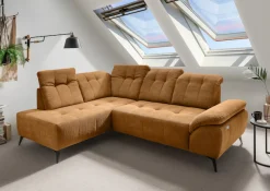 Home affaire Ecksofa »Lazio modern und bequem, schmale Armlehnen, tolle Detailverarbeitung« zwei verschiedene Fußfarben wählbar