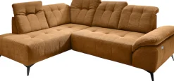 Home affaire Ecksofa »Lazio modern und bequem, schmale Armlehnen, tolle Detailverarbeitung« zwei verschiedene Fußfarben wählbar