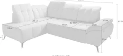 Home affaire Ecksofa »Lazio modern und bequem, schmale Armlehnen, tolle Detailverarbeitung« zwei verschiedene Fußfarben wählbar