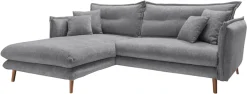 Home affaire Ecksofa »Lazio, 255 x 180 cm, modern und bequem« Velours, Kissen: Paradiso, L-Form, inkl. Rücken- und Zierkissen