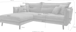 Home affaire Ecksofa »Lazio, 255 x 180 cm, modern und bequem« Velours, Kissen: Paradiso, L-Form, inkl. Rücken- und Zierkissen