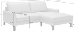 Home affaire Ecksofa »Lecce, L-Form, Federkernpolsterung, Breite 194 cm« inkl. saugroboterfreundliche Höhe & schmale Armlehnen