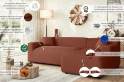 Home affaire Ecksofa »LILLIANA Designsofa, L-Form mit Recamiere rechts/links bestellbar« L-Form mit Wellenunterfederung, Maße B/T/H: 256/160/76 cm