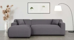 Home affaire Ecksofa »LILLIANA Designsofa, L-Form mit Recamiere rechts/links bestellbar« L-Form mit Wellenunterfederung, Maße B/T/H: 256/160/76 cm
