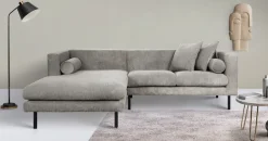Home affaire Ecksofa »Lillibeth L-Form Designsofa, Maße B/T/H: 240/173/83 cm« Zierkissen als Wendekissen, in Samtoptik oder Cord