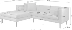 Home affaire Ecksofa »Lillibeth L-Form Designsofa, Maße B/T/H: 240/173/83 cm« Zierkissen als Wendekissen, in Samtoptik oder Cord