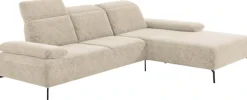 Home affaire Ecksofa »Liora, L-Form mit verstellbarem Kopfteil, Breite 291 cm« klappbare Armlehne, Tonnentaschenfederkern&saugroboterfreundliche Höhe