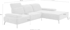 Home affaire Ecksofa »Liora, L-Form mit verstellbarem Kopfteil, Breite 291 cm« klappbare Armlehne, Tonnentaschenfederkern&saugroboterfreundliche Höhe