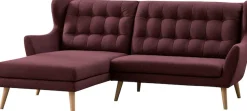 Home affaire Ecksofa »Louanne, L-Form« mit Holzfüßen