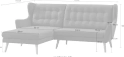 Home affaire Ecksofa »Louanne, L-Form« mit Holzfüßen