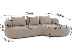 Home affaire Ecksofa »LUSSAC L-Form Design-Sofa mit Zierkissen, Maße B/T/H: 257/159/78 cm« hoher Sitzkomfort und modernes Design, Sofa ohne Bettfunktion