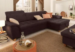 Home affaire Ecksofa »Lyla fester Sitzkomfort, bequeme Armlehnen, Breite 279cm, L-Form« mit Recamiere, wahlweise mit Rückenfunktion und zusätzlich mit Bett