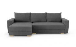 Home affaire Ecksofa »MAGHERA universell Schlafsofa mit Bettkasten, Maße B/T/H: 255/142/84cm« L-Form mit Recamiere rechts oder links montierbar, hoher Sitzkomfort