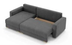 Home affaire Ecksofa »MAGHERA universell Schlafsofa mit Bettkasten, Maße B/T/H: 255/142/84cm« L-Form mit Recamiere rechts oder links montierbar, hoher Sitzkomfort