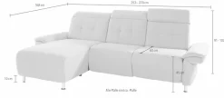 Home affaire Ecksofa »Manhattan L-Form« 2 Sitze mit elektrischer Relaxfunktion, verstellbare Armlehnen