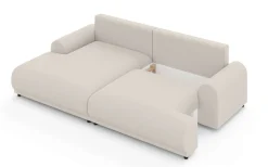 Home affaire Ecksofa »Marsby, mit Bettfunktion und Bettkasten, Maße: B/H/T 242/65/145 cm« L-Form mit Wellenunterfederung, Recamiere links oder rechts bestellbar