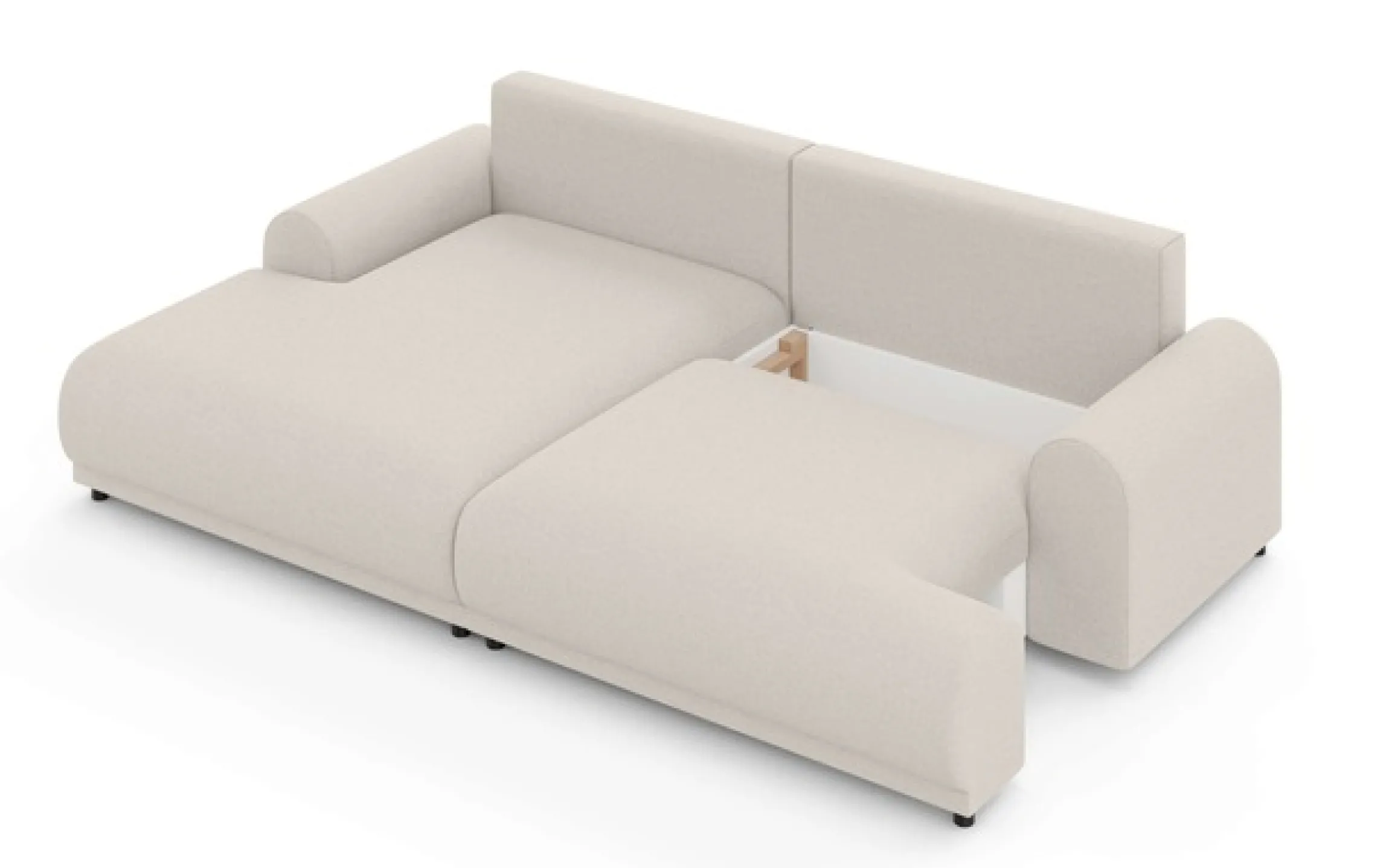 Home affaire Ecksofa »Marsby, mit Bettfunktion und Bettkasten, Maße: B/H/T 242/65/145 cm« L-Form mit Wellenunterfederung, Recamiere links oder rechts bestellbar
