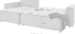 Home affaire Ecksofa »Marva L-Form, B: 282 cm« Schlaffunktion, Bettkasten & 2 Zierkissen, Federkern