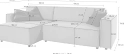 Home affaire Ecksofa »Marva L-Form, B: 282 cm« Schlaffunktion, Bettkasten & 2 Zierkissen, Federkern