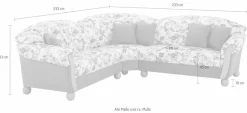 Home affaire Ecksofa »Milano, bequem mit Federkern, B/T/H 233/233/83cm, Landhausstil, L-Form« gleichschenklig