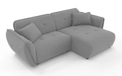 Home affaire Ecksofa »MIRELDA L-Form mit Steppungen, Recamiere rechts/links, Breite 253 cm« Sitztiefe 62 cm, elegant und bequem, 2 Zierkissen, belastbar bis 480kg