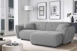Home affaire Ecksofa »MIRELDA L-Form mit Steppungen, Recamiere rechts/links, Breite 253 cm« Sitztiefe 62 cm, elegant und bequem, 2 Zierkissen, belastbar bis 480kg