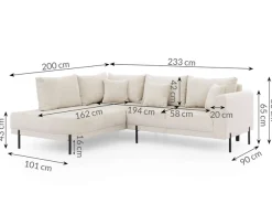Home affaire Ecksofa »NELLIA L-Form mit Ottomane rechts oder links bestellbar, Breite 231 cm« enthält 5 Rückenkissen, angenehmen Sitzkomfort, belastbar bis 480kg