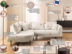 Home affaire Ecksofa »NELLIA L-Form mit Ottomane rechts oder links bestellbar, Breite 231 cm« enthält 5 Rückenkissen, angenehmen Sitzkomfort, belastbar bis 480kg