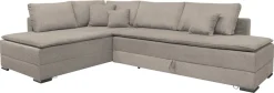 Home affaire Ecksofa »Night & Day L-Form, B: 321 cm, mit Dauer-Schlaffunktion 180x200 cm« Schlaffunktion, Bettkasten, Topper & 3 Zierkissen, Boxspringbett Cord