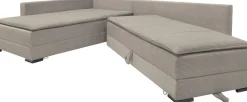 Home affaire Ecksofa »Night & Day L-Form, B: 321 cm, mit Dauer-Schlaffunktion 180x200 cm« Schlaffunktion, Bettkasten, Topper & 3 Zierkissen, Boxspringbett Cord