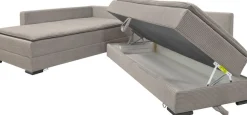 Home affaire Ecksofa »Night & Day L-Form, B: 321 cm, mit Dauer-Schlaffunktion 180x200 cm« Schlaffunktion, Bettkasten, Topper & 3 Zierkissen, Boxspringbett Cord