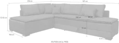 Home affaire Ecksofa »Night & Day L-Form, B: 321 cm, mit Dauer-Schlaffunktion 180x200 cm« Schlaffunktion, Bettkasten, Topper & 3 Zierkissen, Boxspringbett Cord