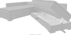 Home affaire Ecksofa »Night & Day L-Form, B: 321 cm, mit Dauer-Schlaffunktion 180x200 cm« Schlaffunktion, Bettkasten, Topper & 3 Zierkissen, Boxspringbett Cord