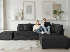 Home affaire Ecksofa »Night & Day L-Form, B: 316 cm mit Dauer-Schlaffunktion 180x200 cm« Set: Sofa & Hocker, Schlaffunktion, Bettkasten & Kissen, Boxspringbett
