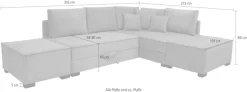 Home affaire Ecksofa »Night & Day L-Form, B: 316 cm mit Dauer-Schlaffunktion 180x200 cm« Set: Sofa & Hocker, Schlaffunktion, Bettkasten & Kissen, Boxspringbett