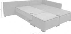 Home affaire Ecksofa »Night & Day L-Form, B: 316 cm mit Dauer-Schlaffunktion 180x200 cm« Set: Sofa & Hocker, Schlaffunktion, Bettkasten & Kissen, Boxspringbett