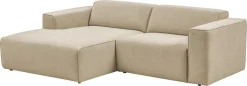 Home affaire Ecksofa »Noord mit Kedernaht, Breite 234 cm, L-Form« Cord, Struktur, Webstoff, mit Wellenunterfederung, Massivholzrahmen